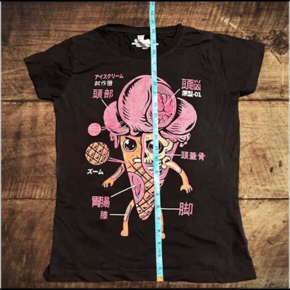 Ice Cream Kaiju Black Graphic T Shirt‎ Ladies Small - Picture 5 of 9